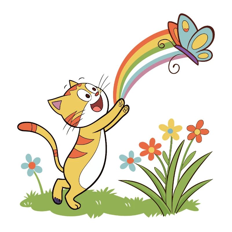 Rainbow Chase Kitten