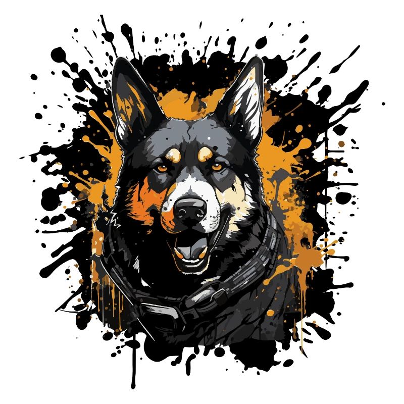 Schäferhund Graffiti-Porträt