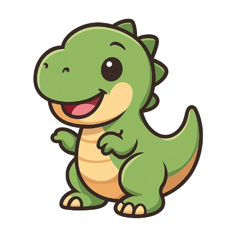 Fröhlicher Dino Kuschel-Clipart