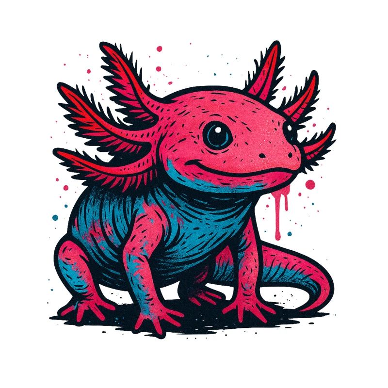 Neon Axolotl Splash