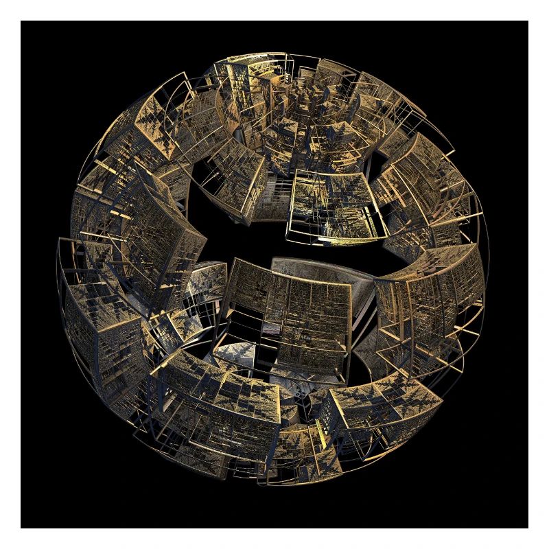 Goldene Fragmentenkugel