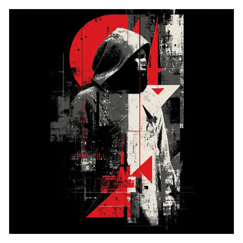 Geometric Shadow Pullover Hoodie