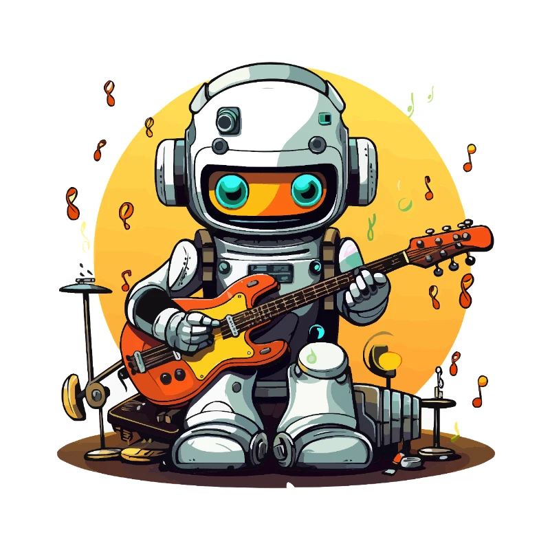 Kosmischer Roboter Gitarrist