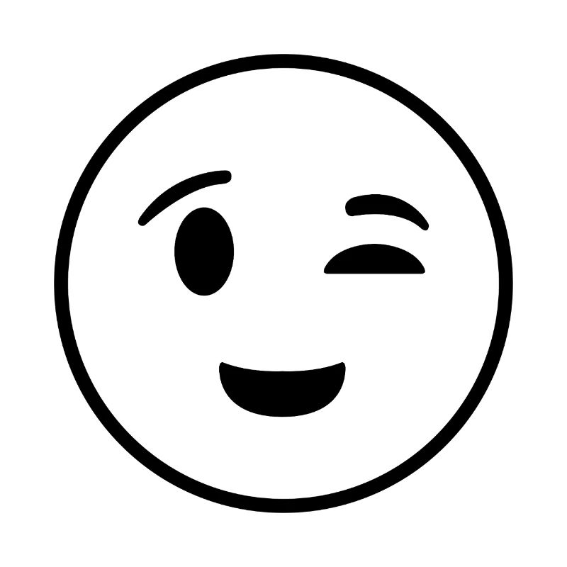 Visage heureux fermant un œil
