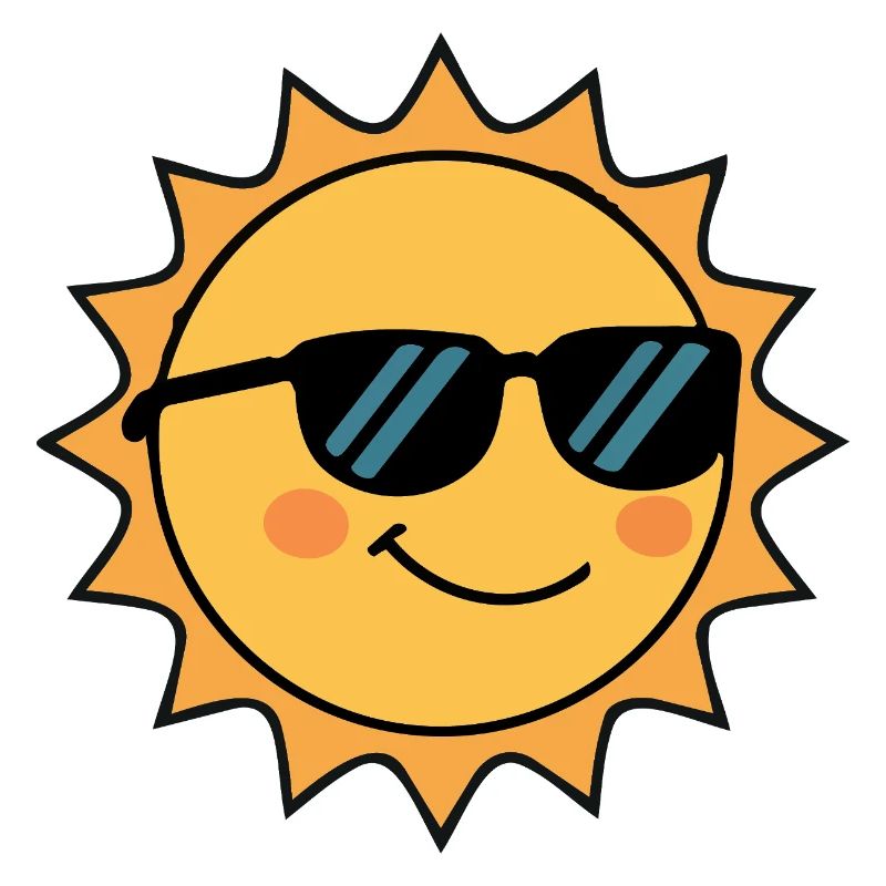 lachende Sonne süßes lächeln mit Sonnenbrille