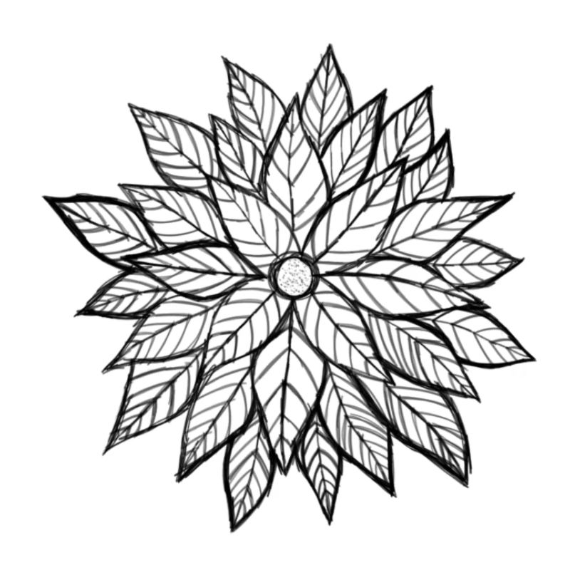 multi-layer flower sketch | original by. MMJ49