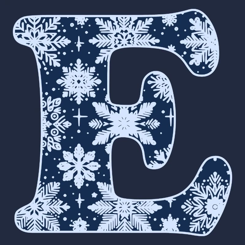Buchstabe E Schneeflocken