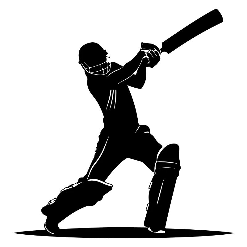 Silhouette de batteur de cricket