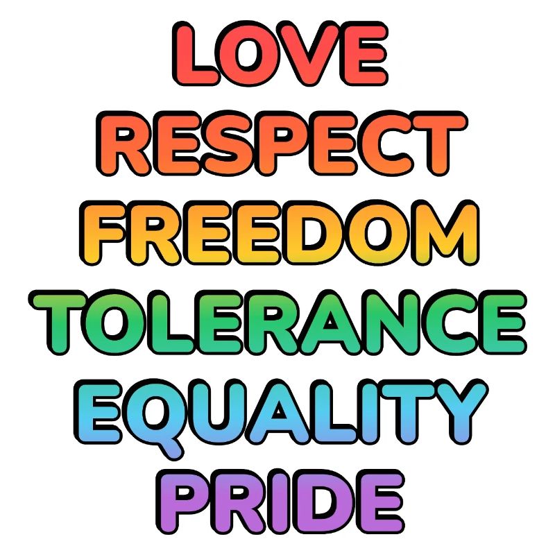 Pride Values Rainbow Text