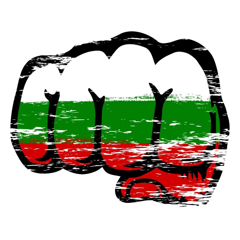 Drapeau de la Bulgarie Main Poing Utilisé