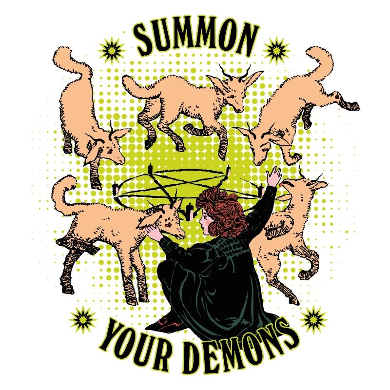 Retro-style demon summoning