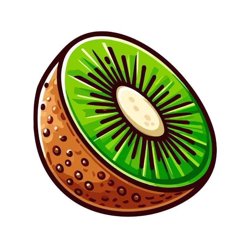 Kiwi éclat cartoon vert et brun