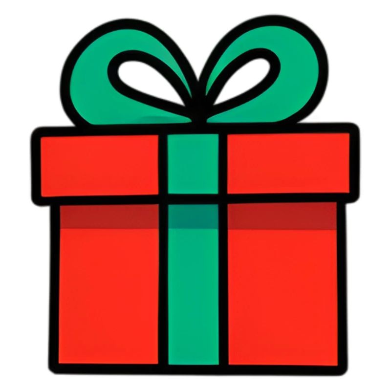 Neon Red Gift Box with Glossy Ribbon
