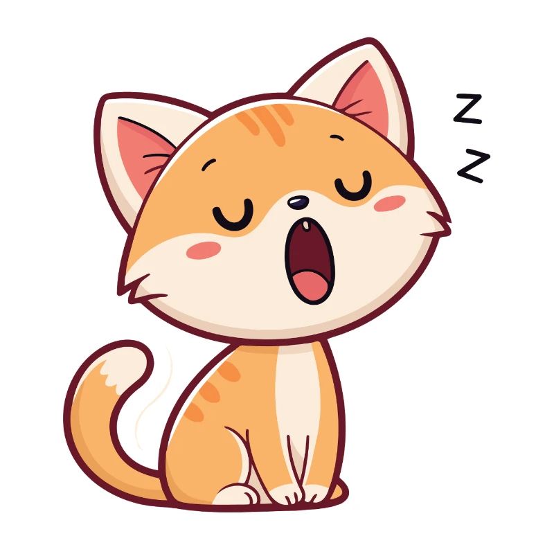 Pastel Sleeping Kitten