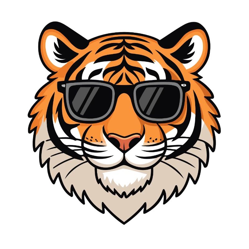 Lässiger Tiger mit dunkler Brille