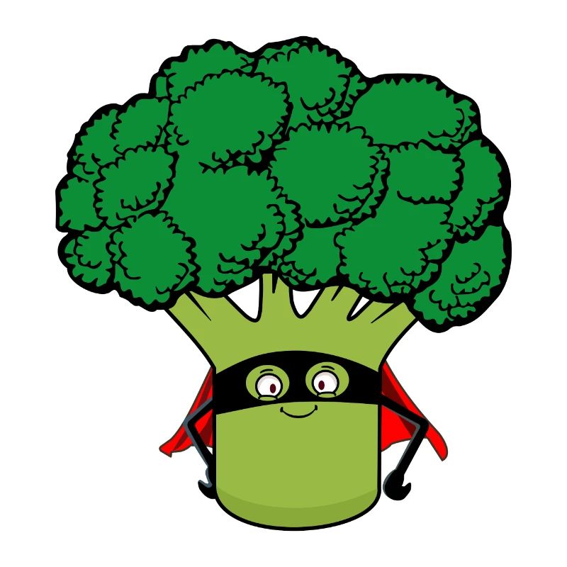 Broccoli Vegetable Superhero Funny with Mask Cape