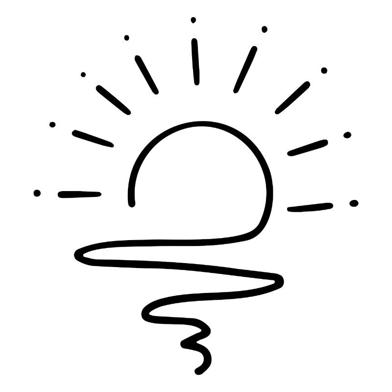 SUN, SUNRAYS, SUNSHINE, WAVES, DOODLE