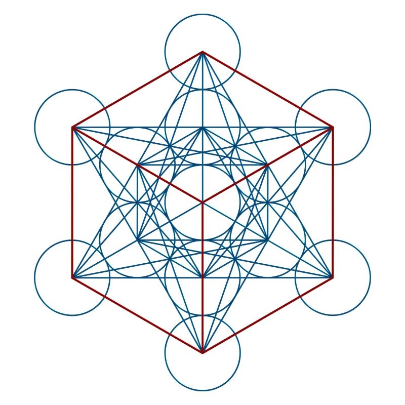 Metatron's Cube - blue red