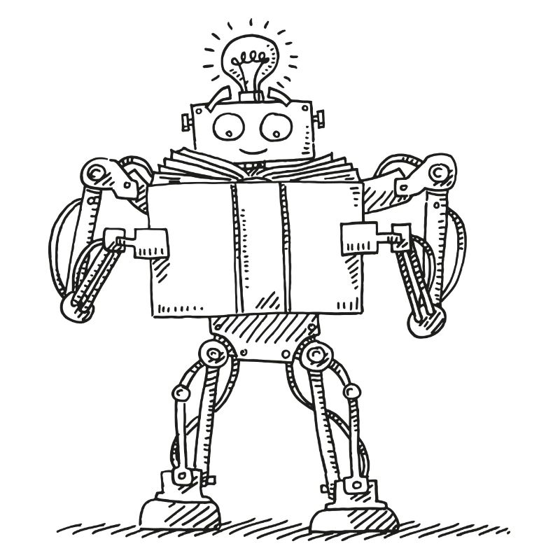 Robots Livre Lire Machine Learning Symbole d’IA