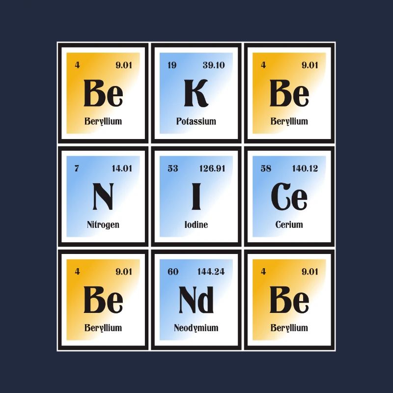 Be Nice Be Kind | Periodic Table of Elements