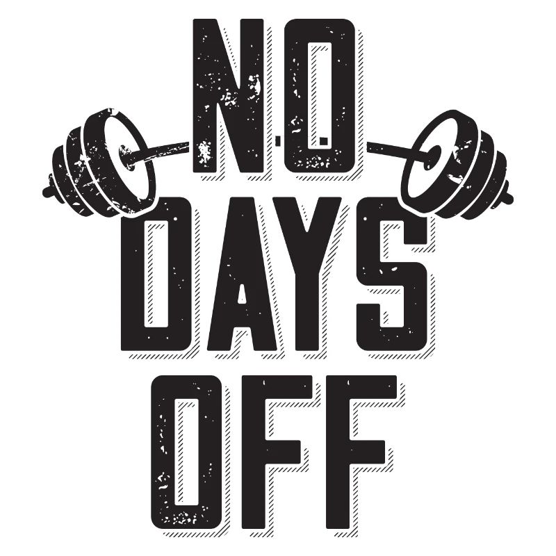 Pas de jours de congé Bodybuilder disant Barbell