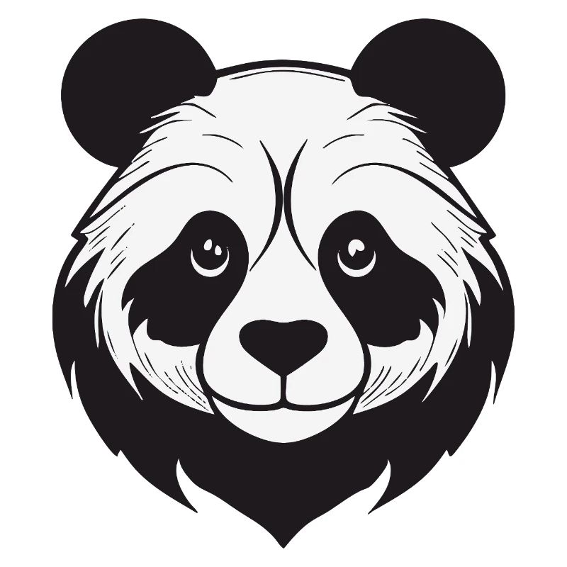 Illustrative panda with gentle features