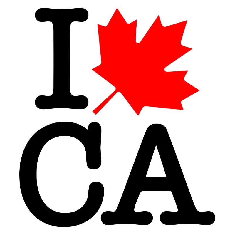 Very Polite Red Black I Love Canada Maple Leaf