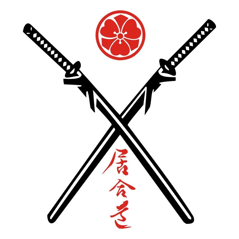 Iaido Kanji & Katana + Mon