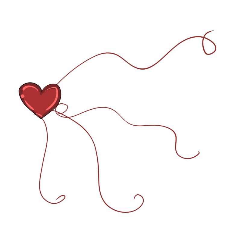 heart threads thread red love symbol line