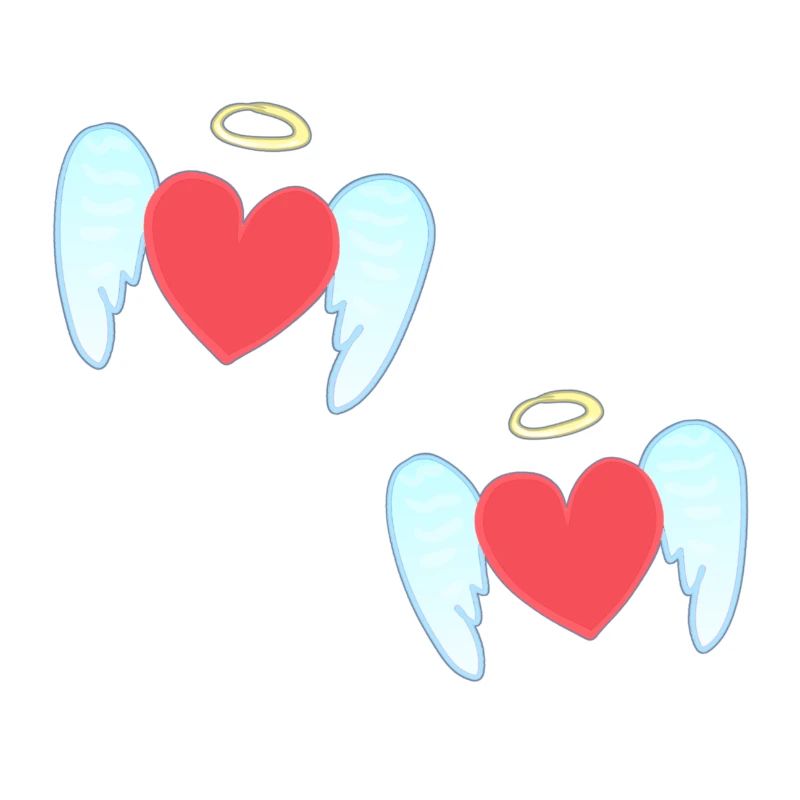 Angel pattern protector hearts