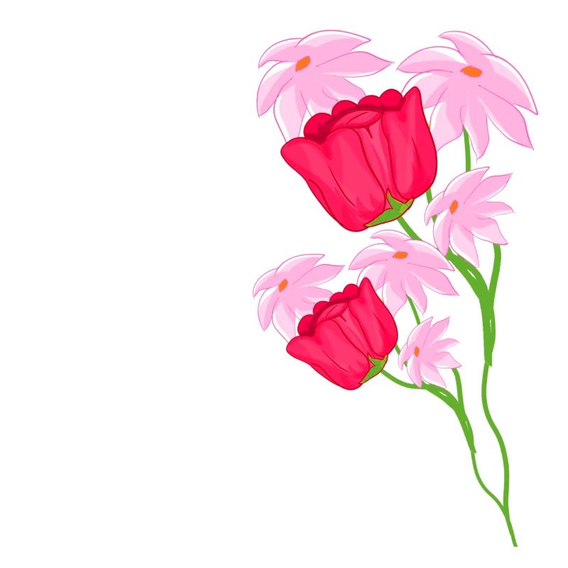 Pink Flowers Pattern Plant Symbol
