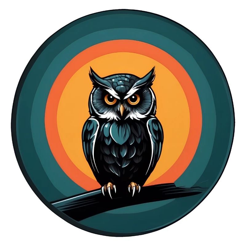 Conception graphique colorée de hibou pour les fans de hiboux