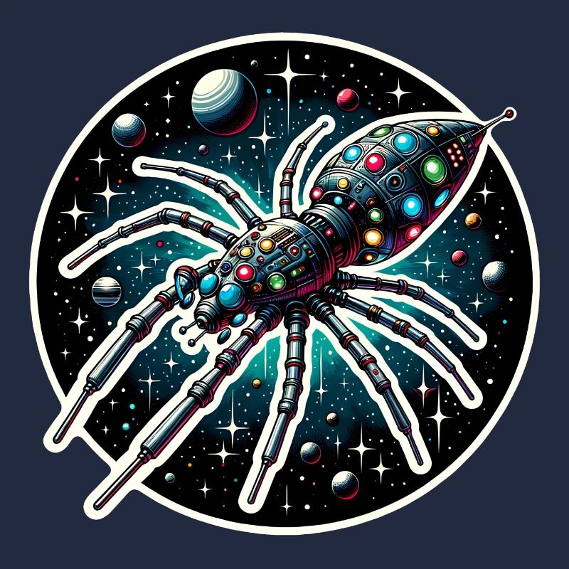 Fantastic spider spaceship in space