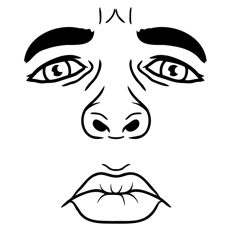 Unhappy man sad face