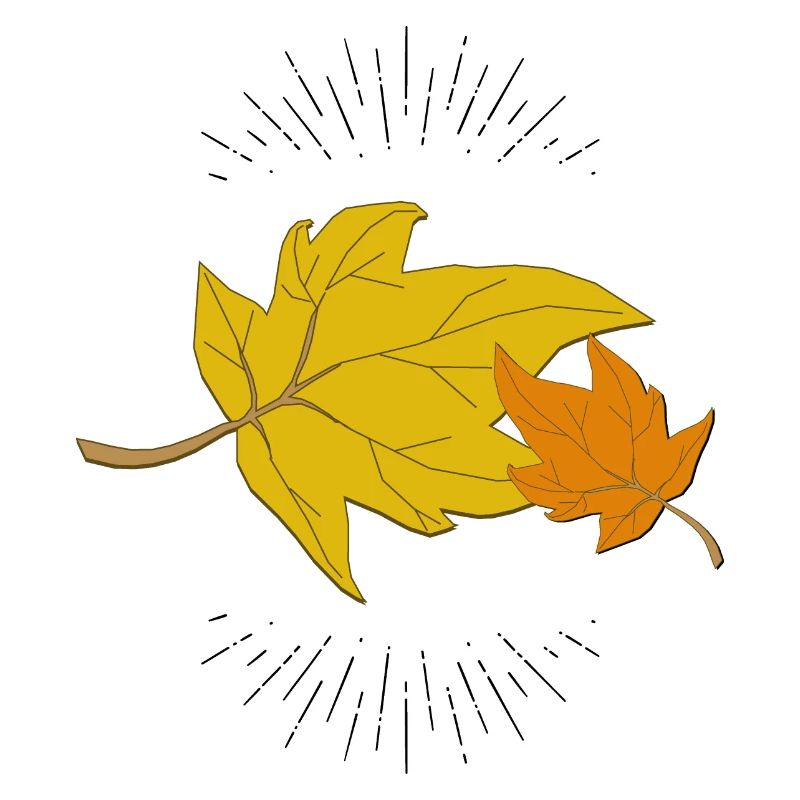 Feuilles d’automne avec rayons