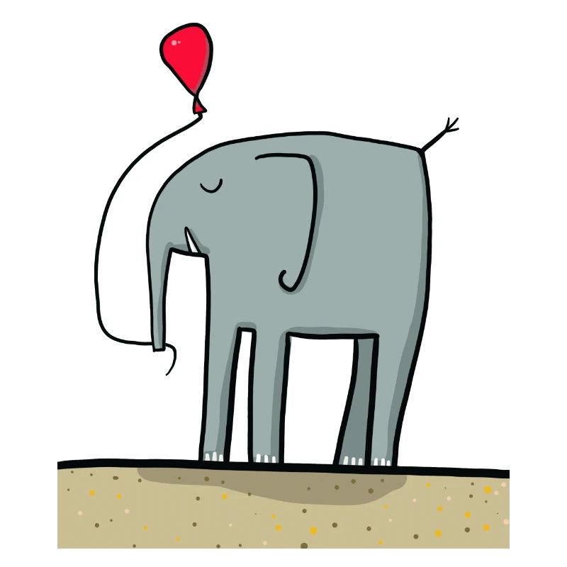 Éléphant mignon avec ballon
