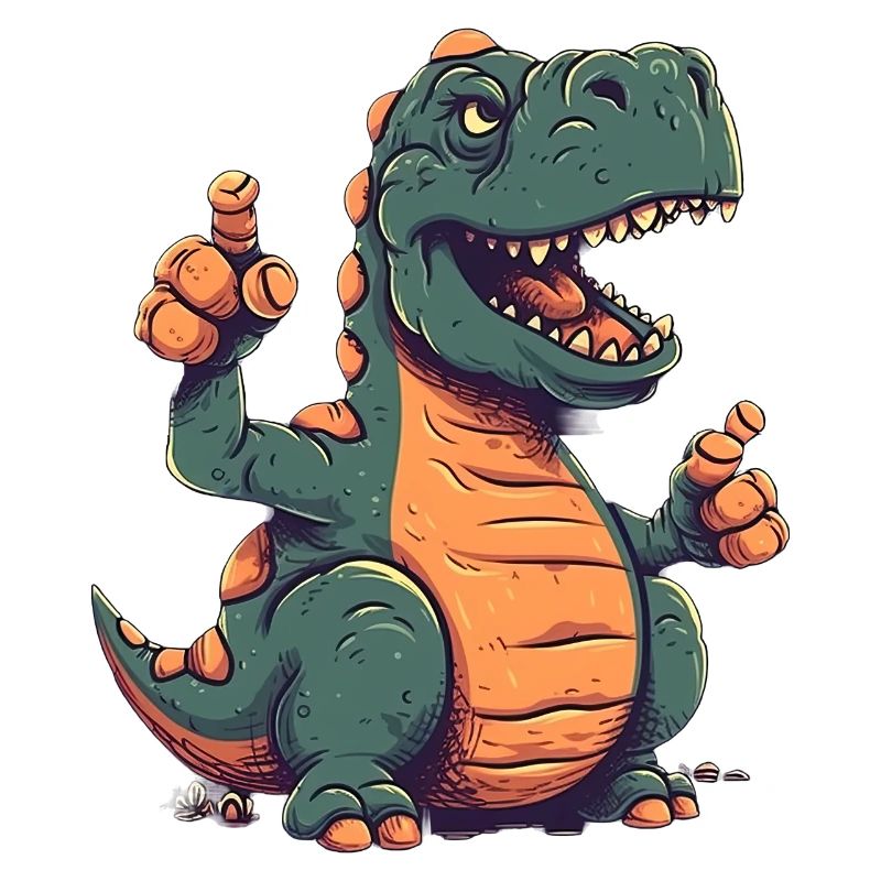 Pouce levé Rex Un dinosaure amical