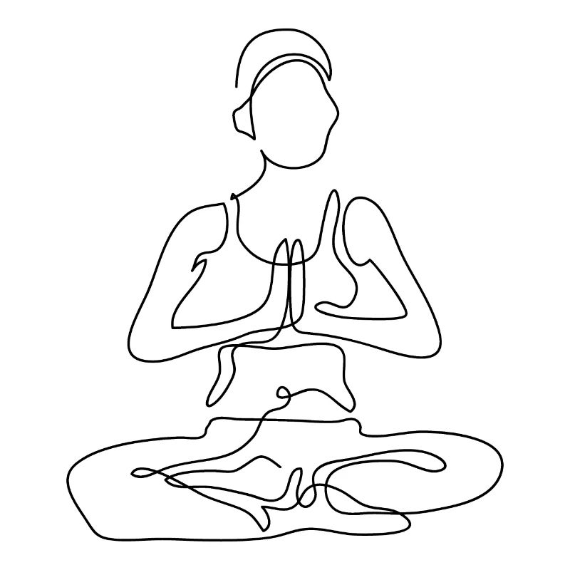 1 Yoga Padmasana oder Lotusblüte | Schwarzer Strich