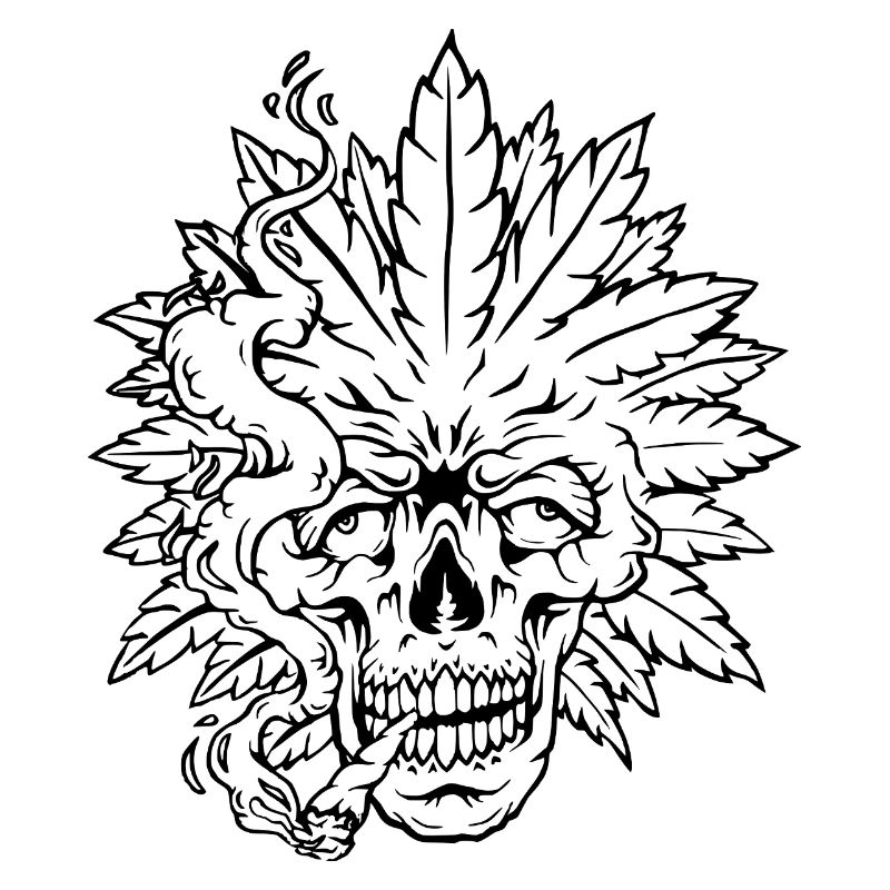 Psychedelic Skull Weed Design - Totenkopf