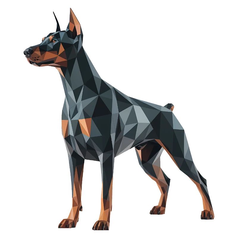 Dobermann - Cooles Low-Poly-Logo
