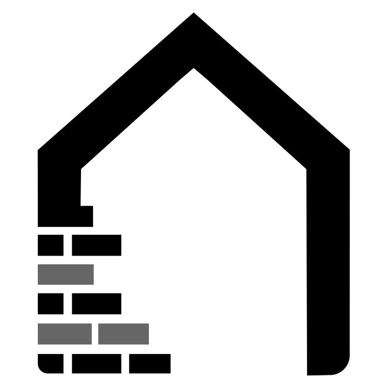 Logo Mason avec maison et briques