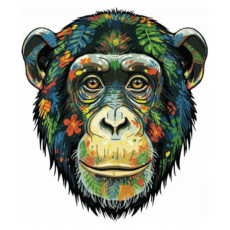 Fleurs colorées de chimpanzé