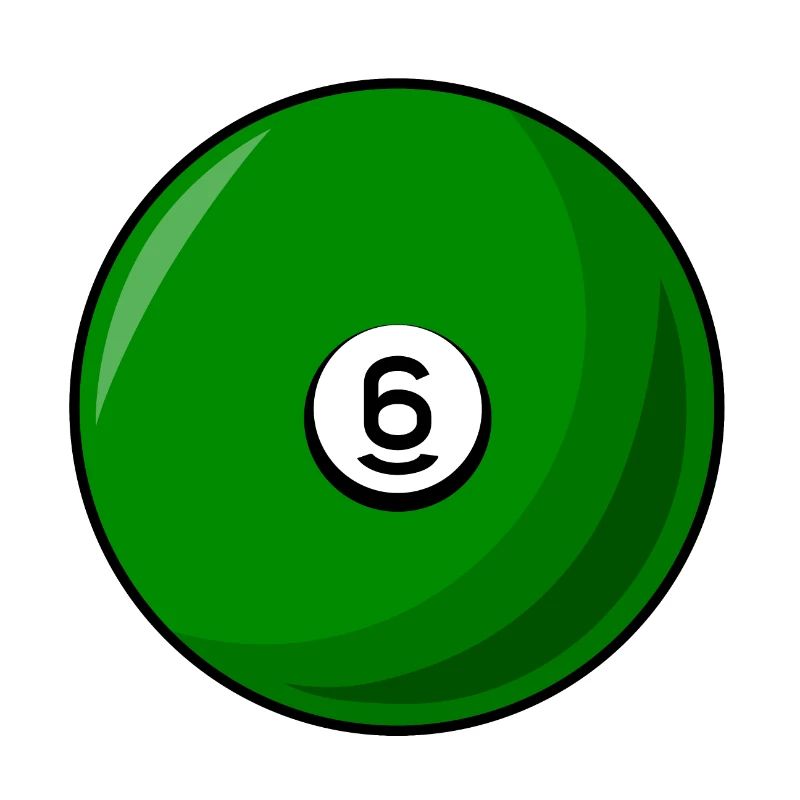 Boule de billard 6 vert Billard six