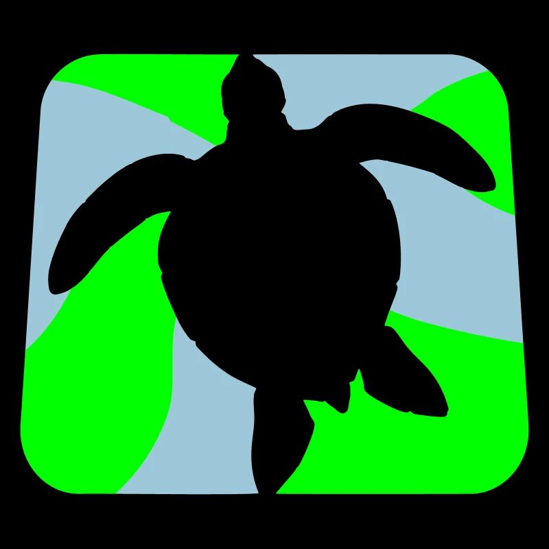 Tortue d’eau natation logo icône silhouette