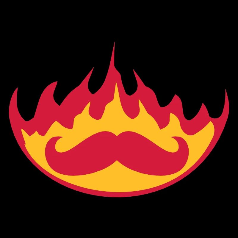 brûler feu flammes chaud torche mustache cordon