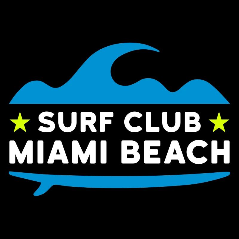 Surf club, Miami beach (vague, étoiles, planche de surf)
