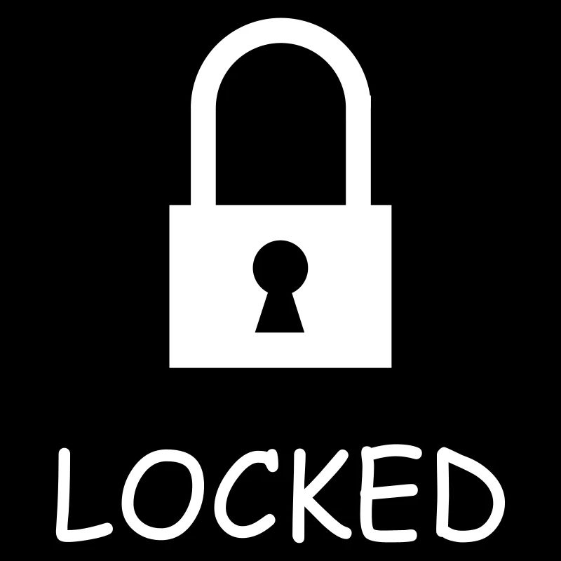 Serrure fermée avec le texte : « Locked »