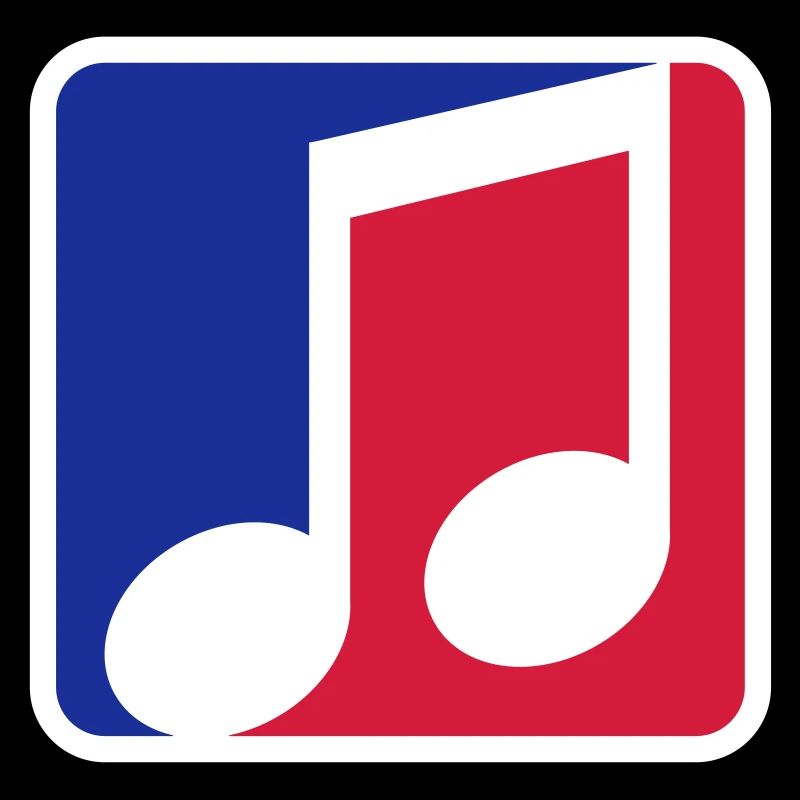 bouton rouge bleu note de musique cool silhouette signe partie