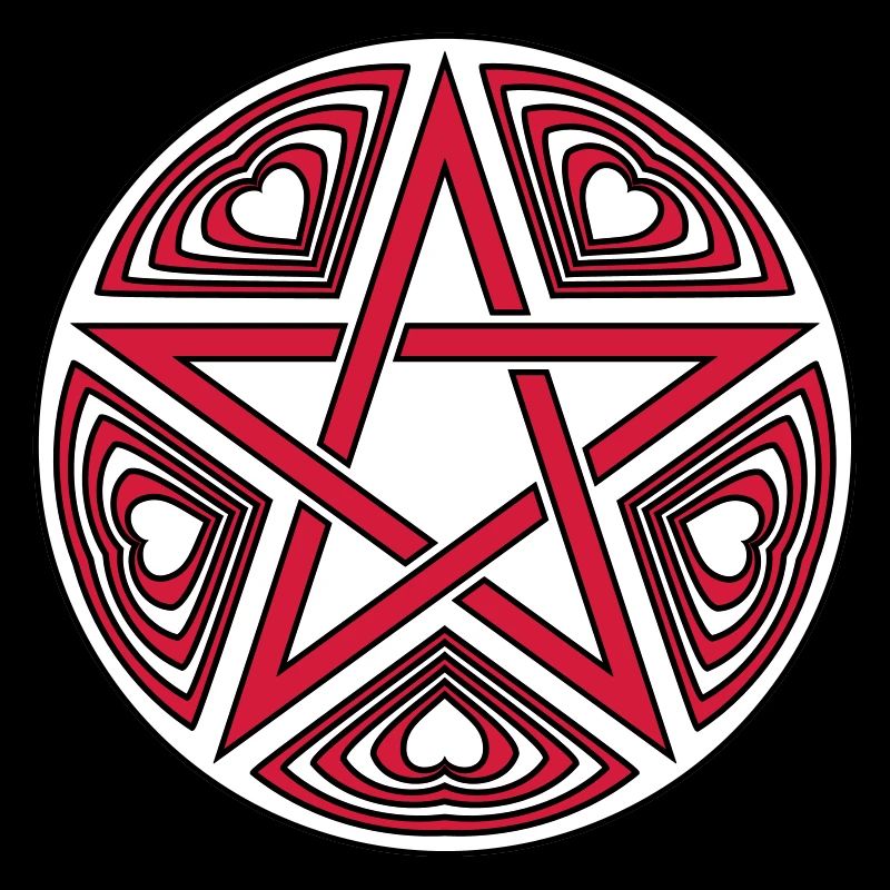 Pentagram heart pattern vector good color selectable