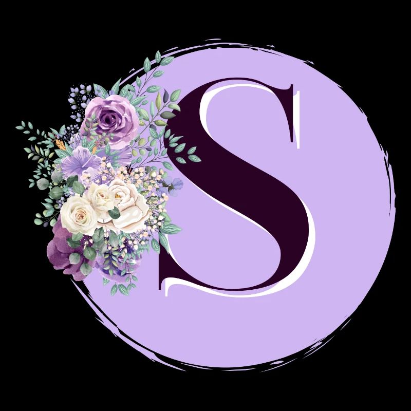 lettre S Couronne de fleurs